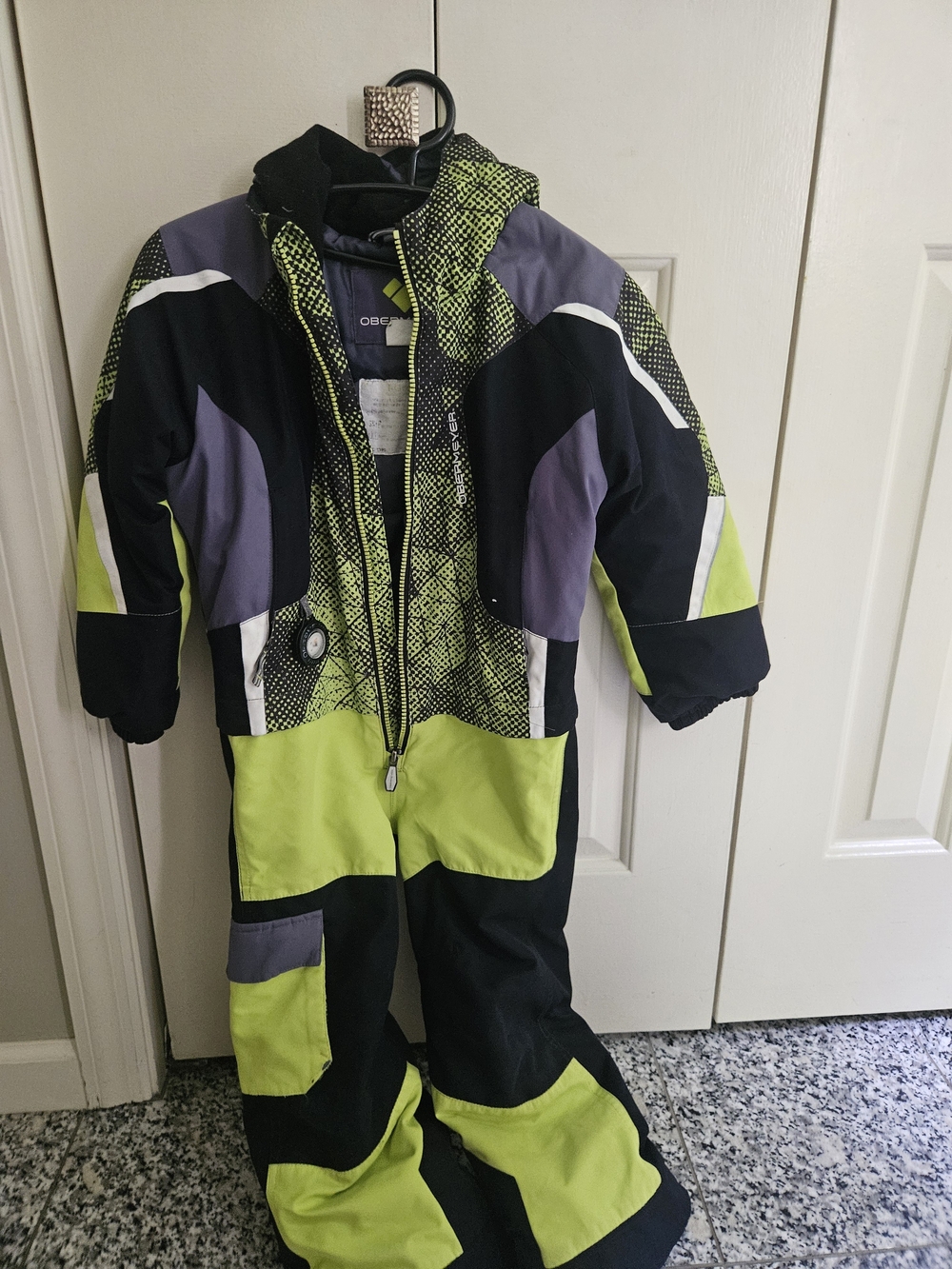 Obermeyer Kids Lime Green Black Purple Snowsuit